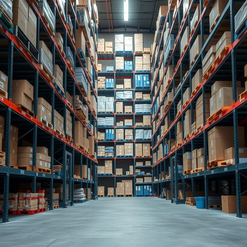 Industrial warehouse with supplies and equipment